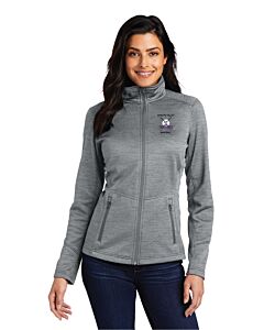 Port Authority® Ladies Digi Stripe Fleece Jacket - Embroidery -Gray