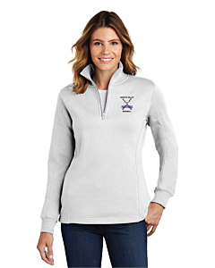 Sport-Tek® Ladies 1/4-Zip Sweatshirt - Embroidery -White