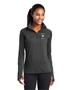 Sport-Tek® Ladies Sport-Wick® Stretch 1/2-Zip Pullover - Embroidery-Charcoal Gray