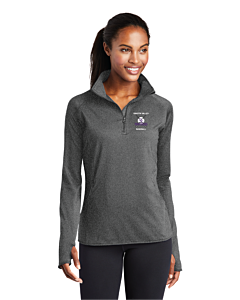 Sport-Tek® Ladies Sport-Wick® Stretch 1/2-Zip Pullover - Embroidery-Charcoal Gray Heather