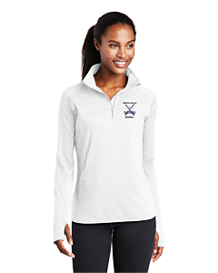 Sport-Tek® Ladies Sport-Wick® Stretch 1/2-Zip Pullover - Embroidery-White