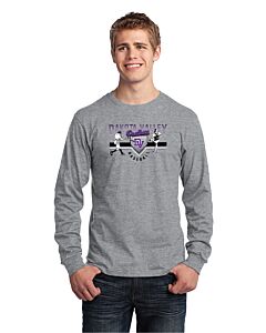 Port &amp; Company® Long Sleeve Core Blend Tee - DTG - Logo 2-Athletic Heather