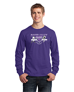 Port &amp; Company® Long Sleeve Core Blend Tee - DTG - Logo 2-Purple