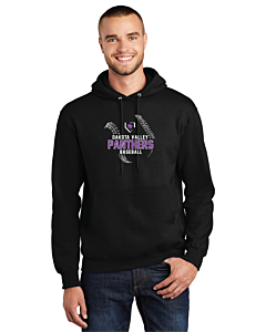 Port &amp; Company® Essential Fleece Pullover Hooded Sweatshirt - DTG - Logo 1-Jet Black