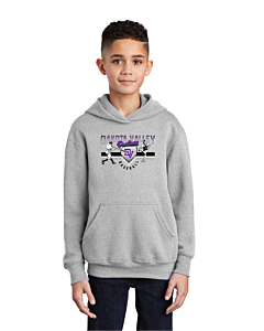 Port &amp; Company® Youth Core Fleece Pullover Hooded Sweatshirt - DTG - Logo 2-Ash