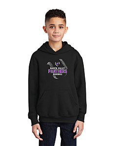 Port &amp; Company® Youth Core Fleece Pullover Hooded Sweatshirt - DTG - Logo 1-Jet Black