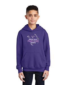 Port &amp; Company® Youth Core Fleece Pullover Hooded Sweatshirt - DTG - Logo 1-Purple